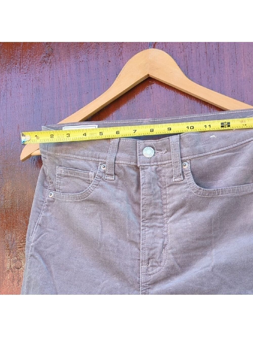 NWOT GAP Gray Corduroy Jeans Straight Leg, Size‎ 28 - Picture 7 of 11